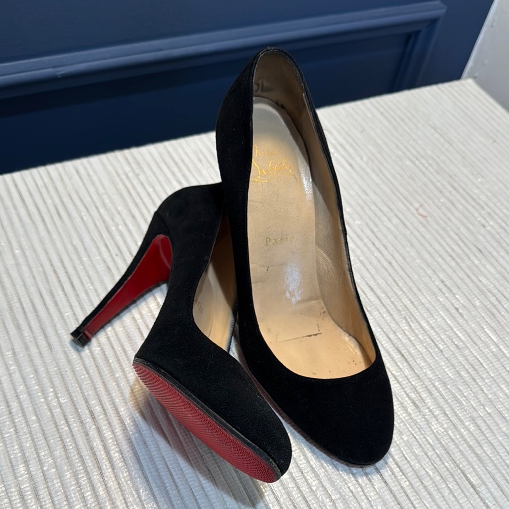 Christian Louboutin Black Suede Pumps